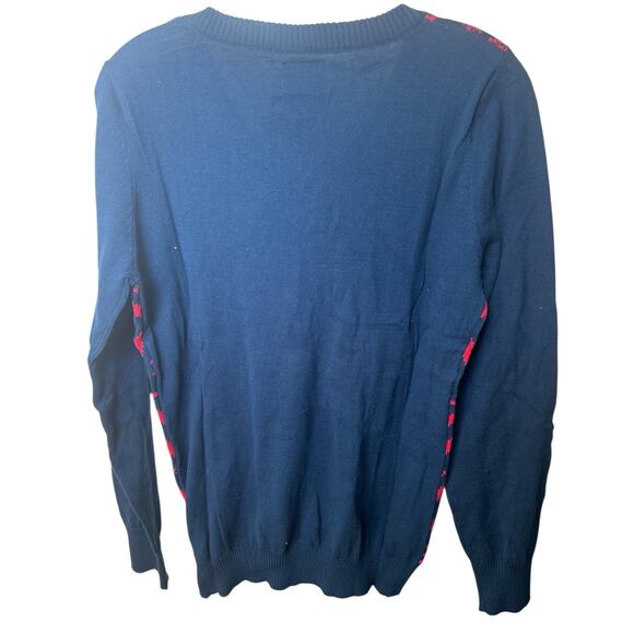 FOCO New England Patriots NFL Football Logo Women's V-Neck Ugly Sweater Large - Picture 2 of 4